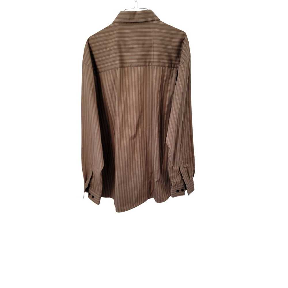 Haggar Men's Brown Striped Haggar XL No Iron Shirt - image 2