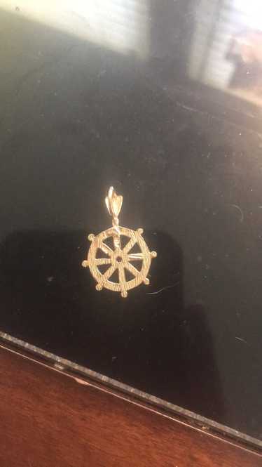 Gold Solid 14k Gold Small Nautical Pendant