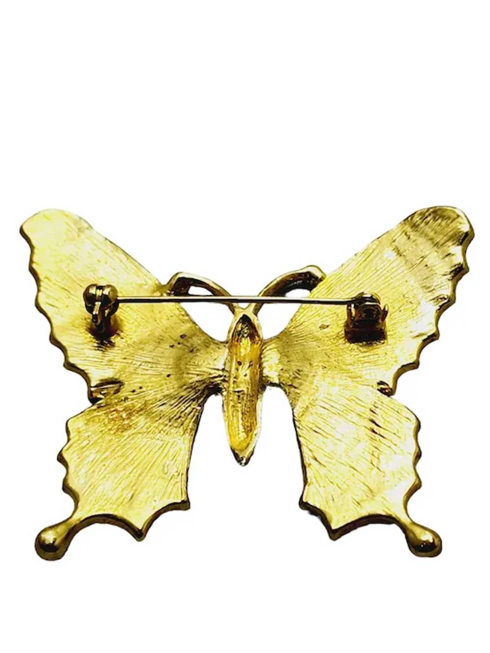 Vintage Vibrant Enameled Butterfly Brooch [A1679] - image 3