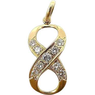 14K Gold Diamond Infinity or Lucky 8 Pendant