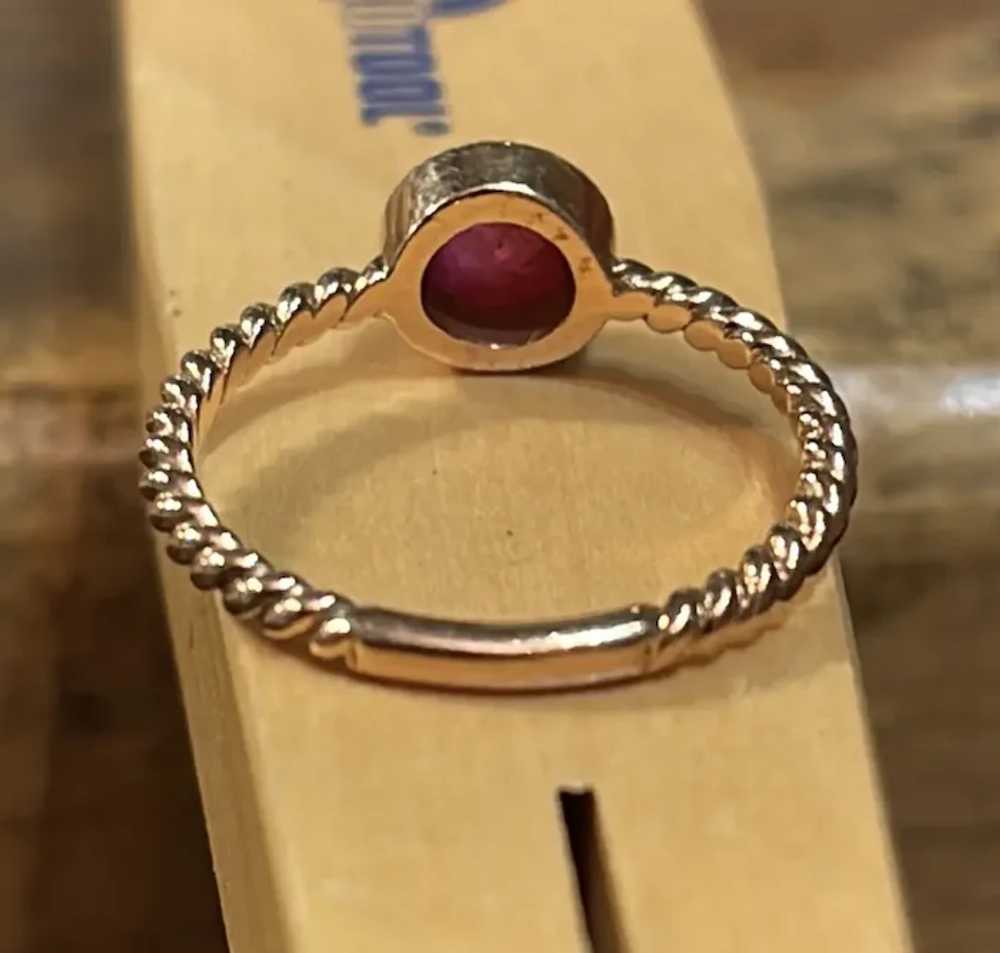 14k Rose Gold Cabochon Ruby ring - image 2