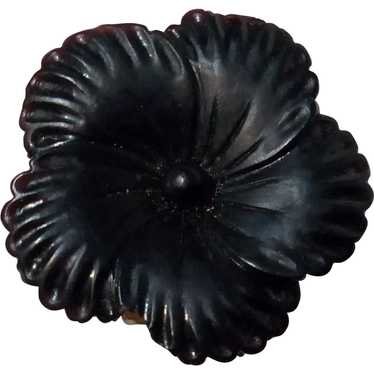 Black Flower Mourning Pin
