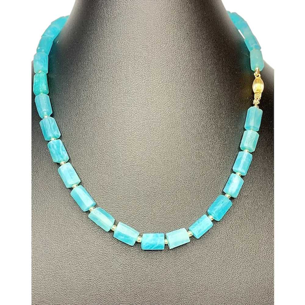 Top Quality Amazonite and 14k gold Necklace - image 1