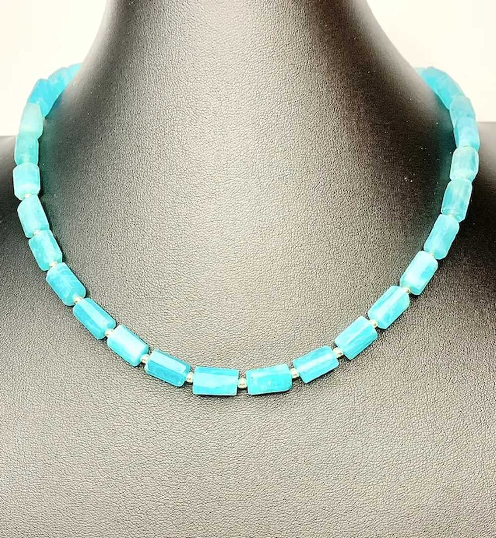 Top Quality Amazonite and 14k gold Necklace - image 3