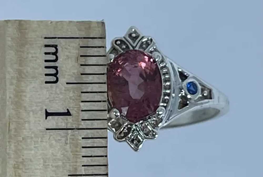 14k Pink Tourmaline & Sapphire Ring, free resize. - image 2