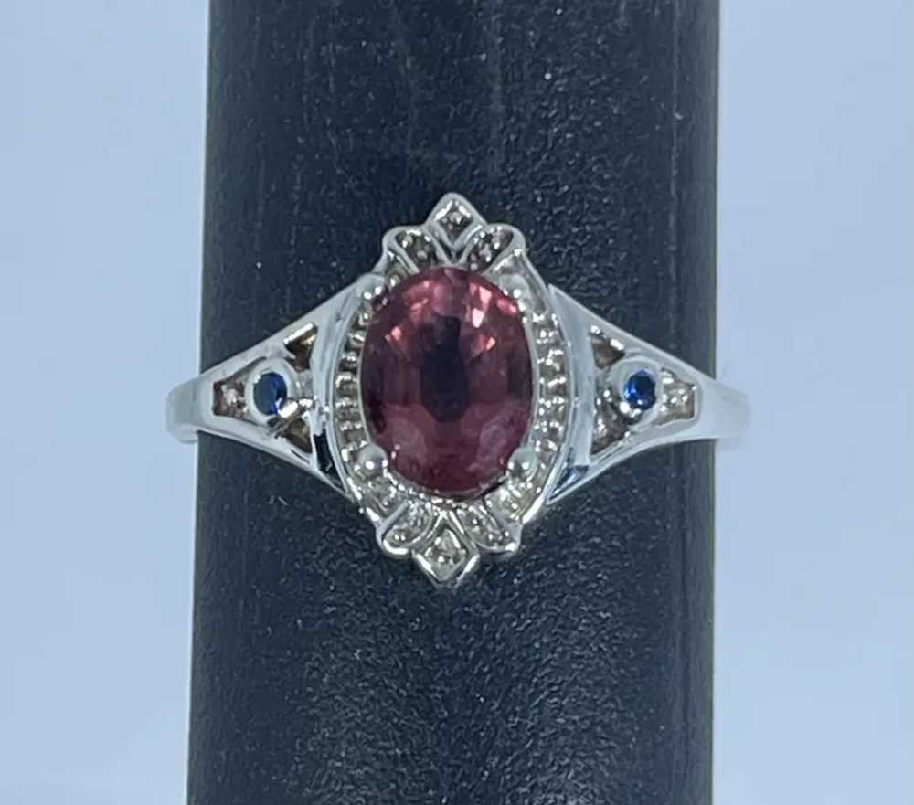 14k Pink Tourmaline & Sapphire Ring, free resize. - image 4