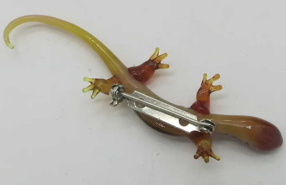 Hand Blown Glass Lizard Brooch - image 5