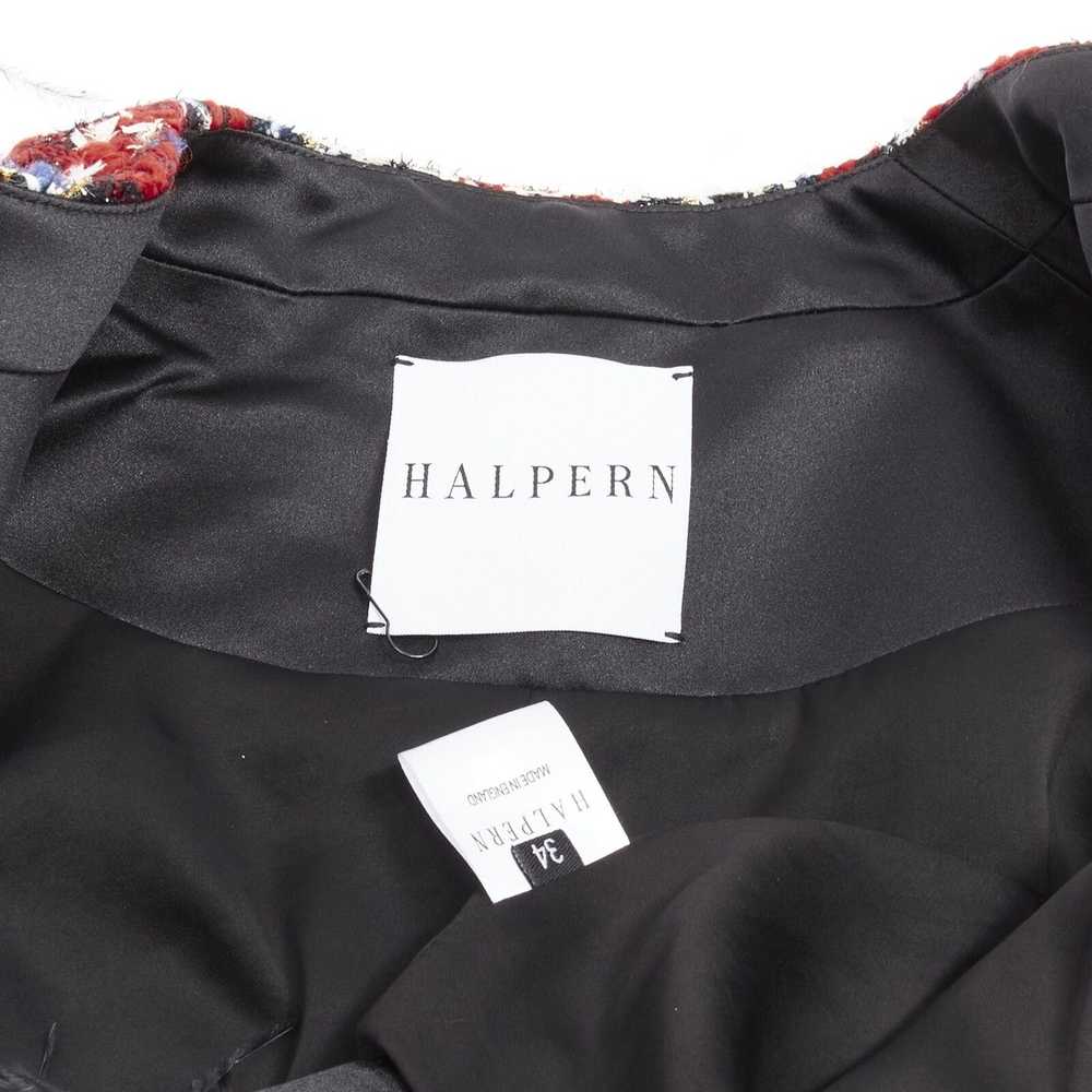 Halpern HALPERN 2022 red checked tweed black feat… - image 10