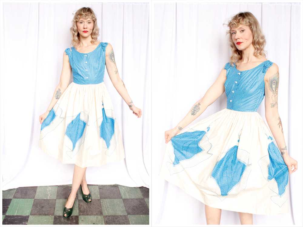 1950s Vicky Vaughn Scarf Print Dress - Small - image 1