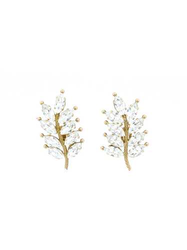 Nina Ricci Crystal Leaf Bracelet and Earring Set