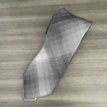 Murano Murano | grey plaid patterned silk neck tie