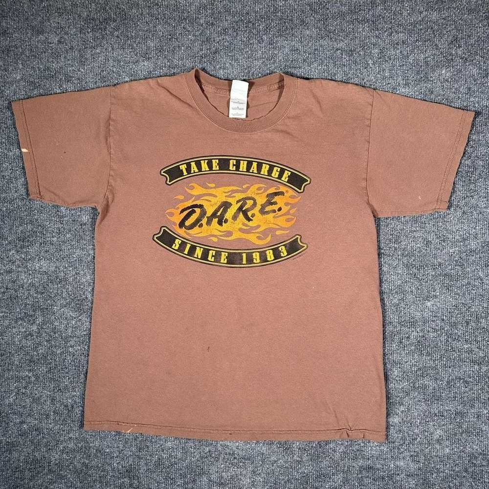 D.A.R.E × Vintage vintage brown dare drug flame l… - image 2