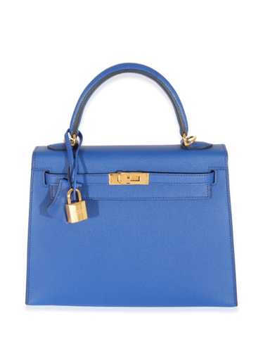 Hermes Blue Brighton Rose Pourpre Mini Kelly II 20 Bag Pochette