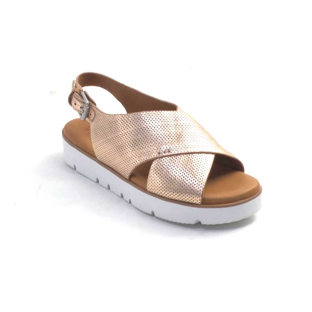 Gentle Souls Leather Cross Band Sandals Rose Gold - image 4