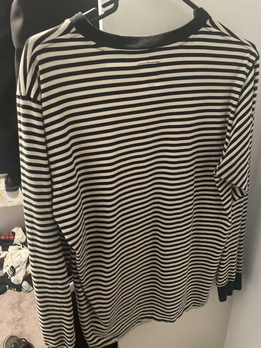 Supreme Striped Logo Long Sleeve Black - image 2