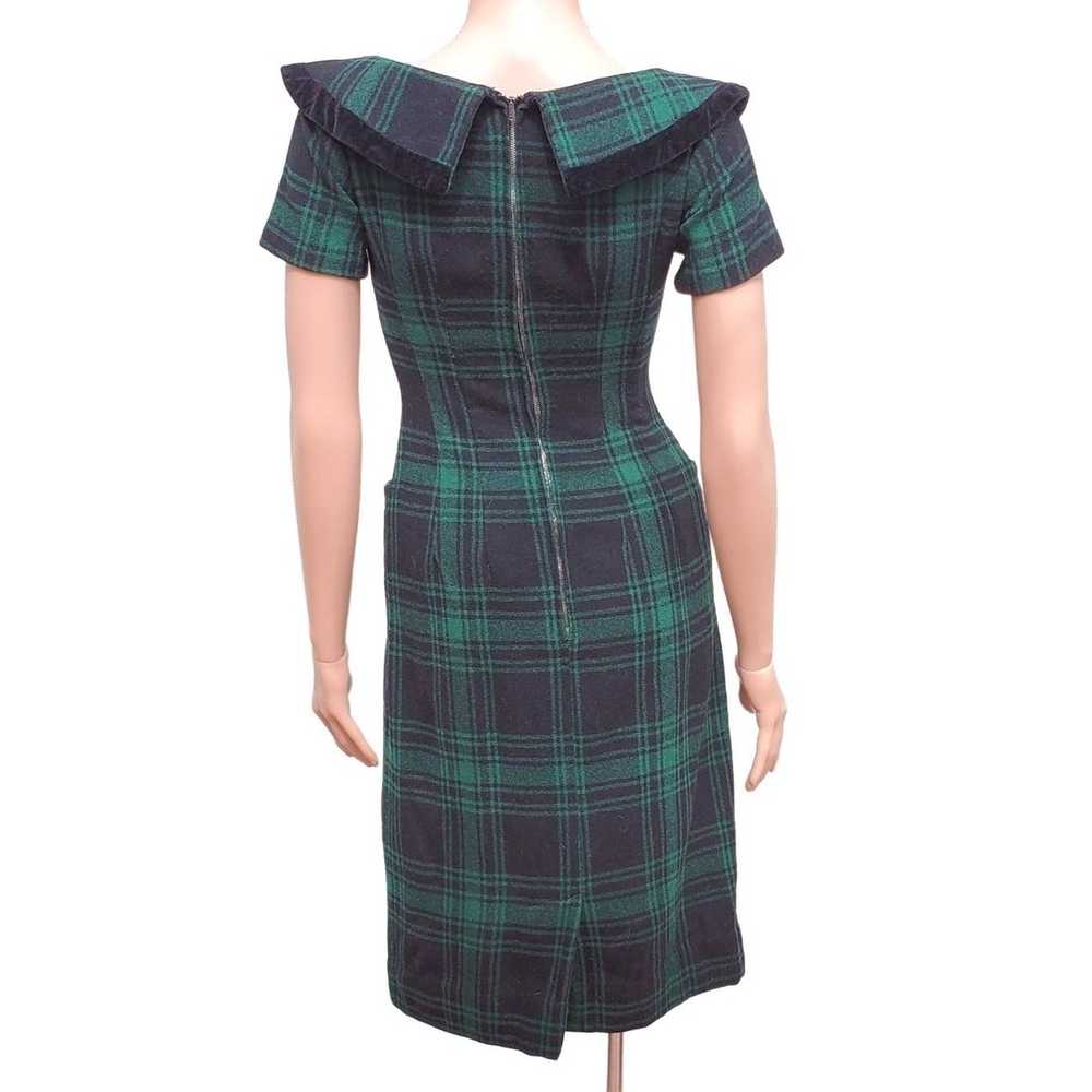Vintage Vintage 50s XS Wiggle Dress Pin Up Green … - image 2