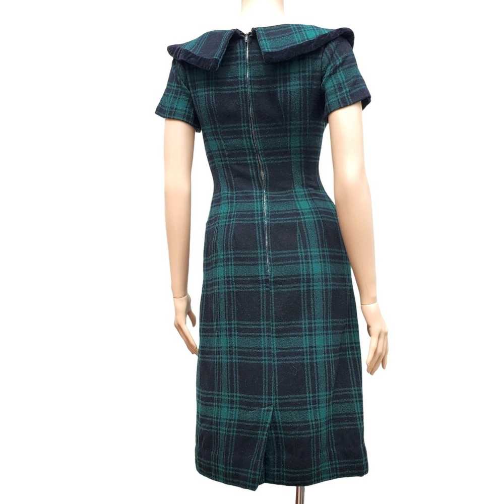 Vintage Vintage 50s XS Wiggle Dress Pin Up Green … - image 9