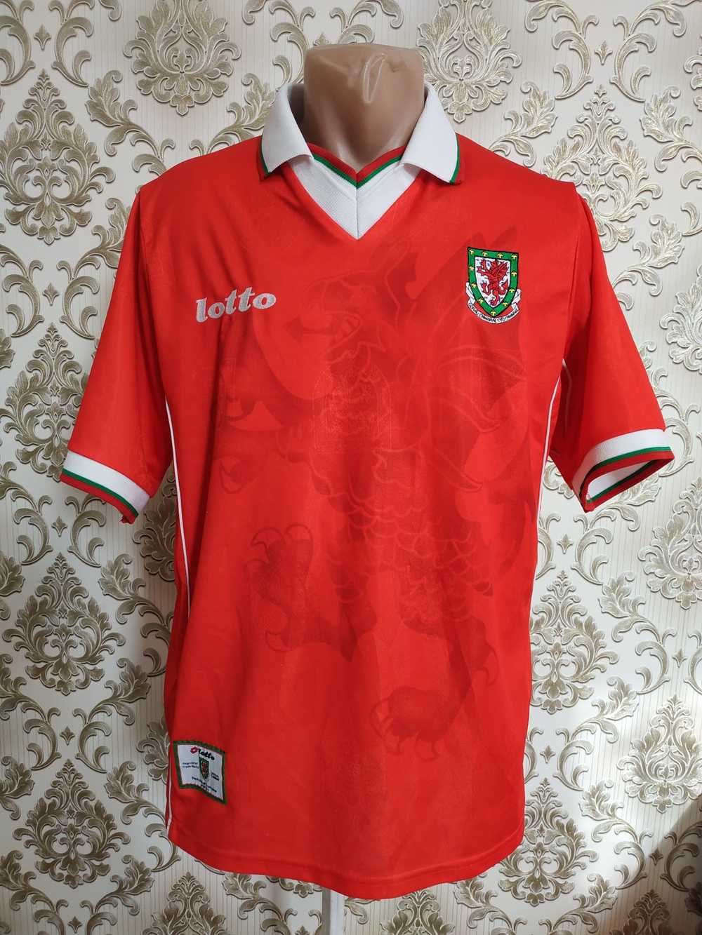 Lotto Wales vintage football team jersey Lotto 19… - image 1