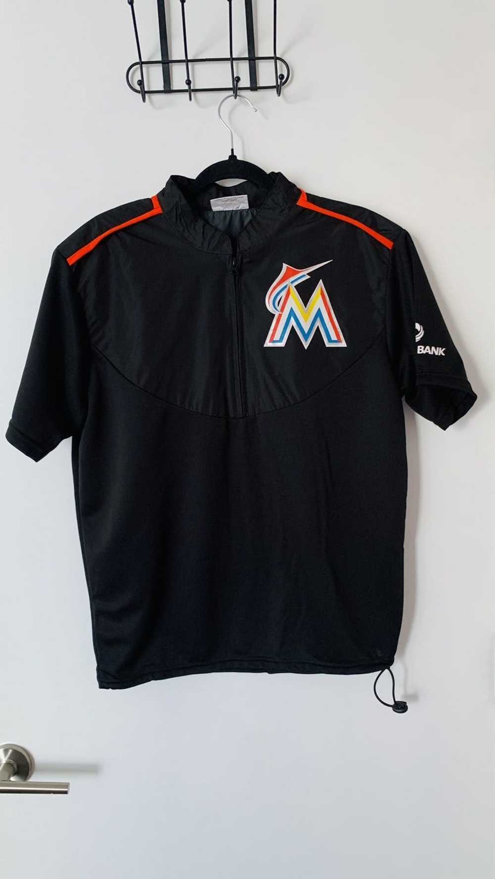 MLB Miami Marlins 1/4 Zip Warm Up Jersey - image 1