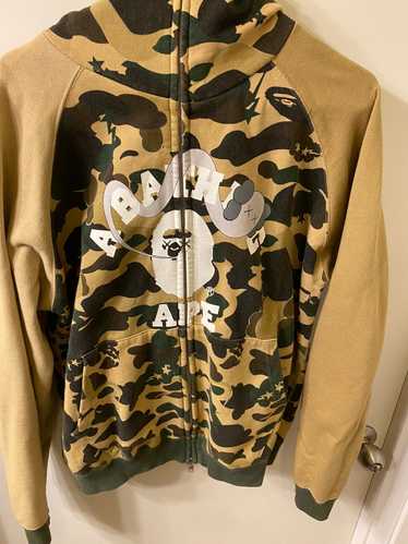 Bape BAPE × kaws crazy 1st camo yellow full zip ho