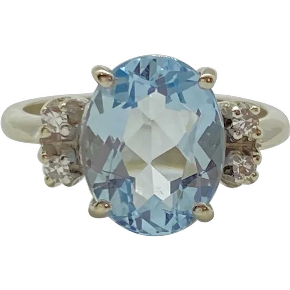 Aquamarine and Diamond Vintage Ring 2.57 Carat tw… - image 1