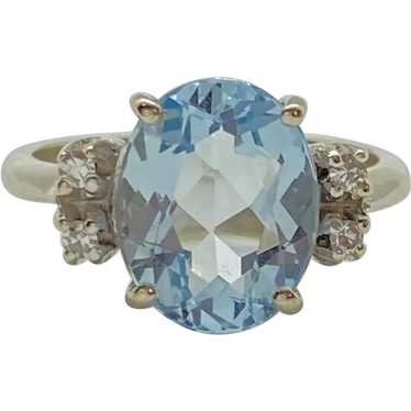 Aquamarine and Diamond Vintage Ring 2.57 Carat tw… - image 1