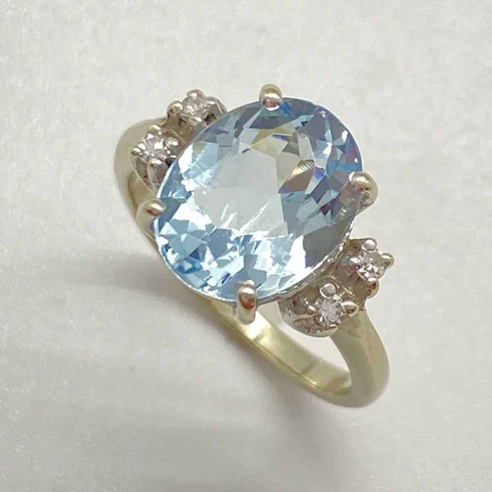 Aquamarine and Diamond Vintage Ring 2.57 Carat tw… - image 2