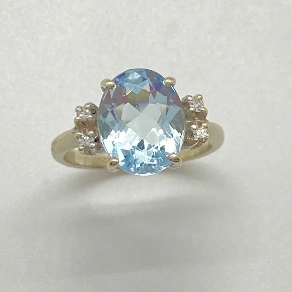 Aquamarine and Diamond Vintage Ring 2.57 Carat tw… - image 3