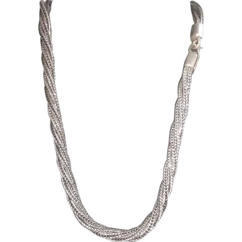 Sterling Foxtail 4 Strand 19" Chain Necklace - image 1