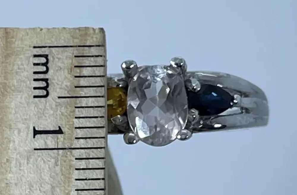 14k Morganite & Sapphire Ring, free resize. - image 3