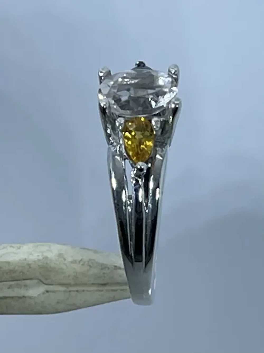 14k Morganite & Sapphire Ring, free resize. - image 4