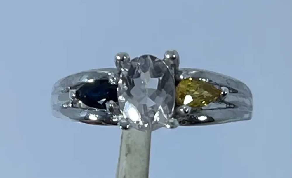 14k Morganite & Sapphire Ring, free resize. - image 5