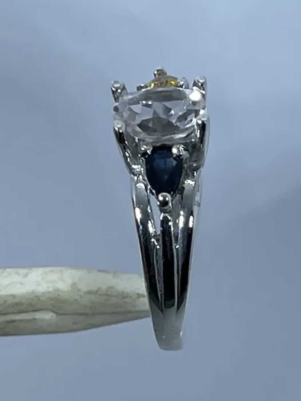 14k Morganite & Sapphire Ring, free resize. - image 6