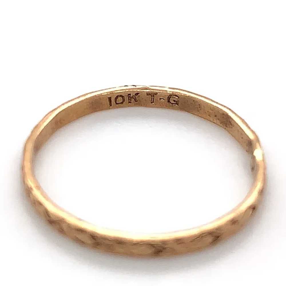 10K Baby Band Ring with Floral Design size 0 - image 5