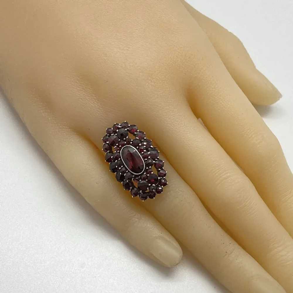 Bohemian Garnet Vintage Statement Ring Sterling S… - image 4