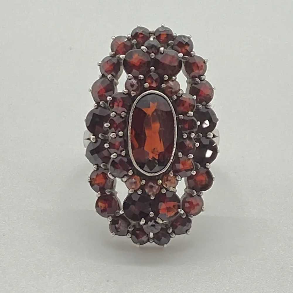 Bohemian Garnet Vintage Statement Ring Sterling S… - image 5