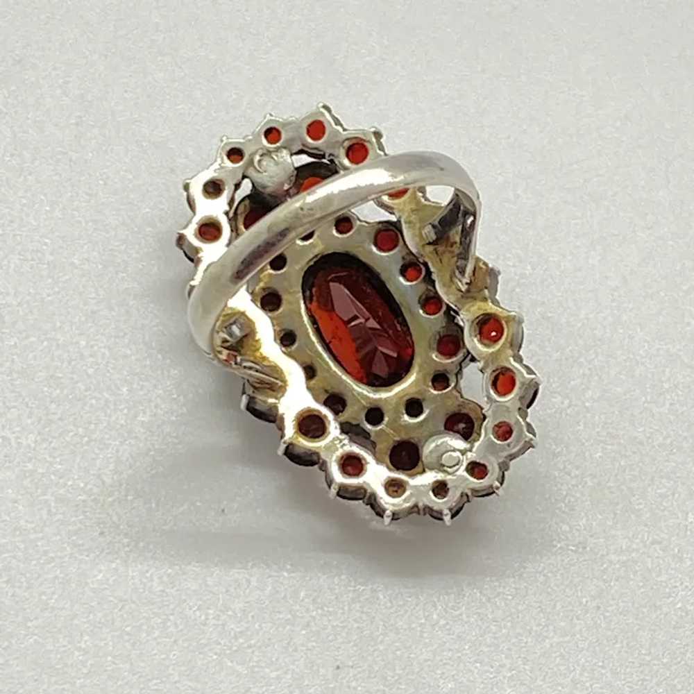 Bohemian Garnet Vintage Statement Ring Sterling S… - image 7