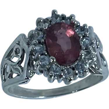 14k Pink Tourmaline and Aquamarine Ring, free resi