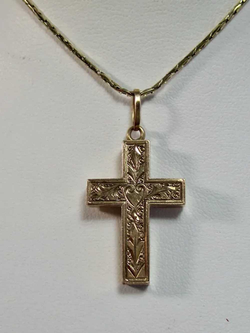 Antique Victorian  Cross 10K Gold - image 3