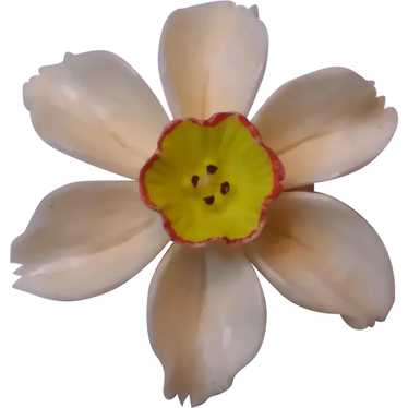 Marvelous MINI Daffodil Handmade Pin Yellow Throat