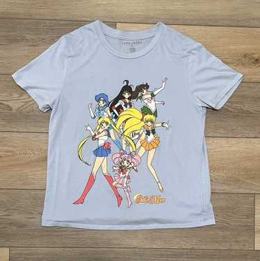 Anima × Vintage Sailor Moon Light Blue Anime Tee