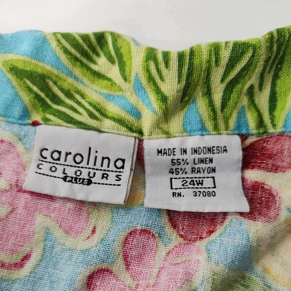 Vintage Vtg Carolina Colours Linen Blend Button U… - image 5