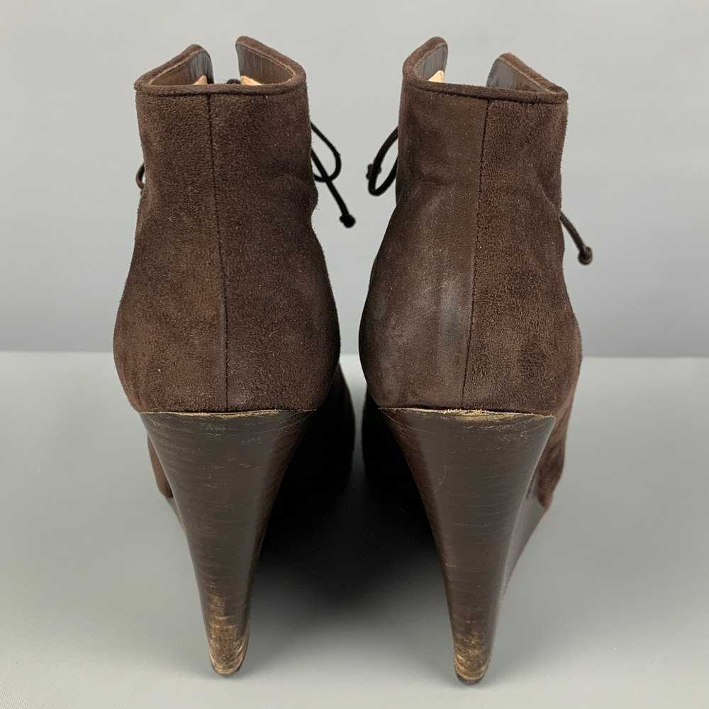 Christian Louboutin Brown Suede Wedge Boots - image 5