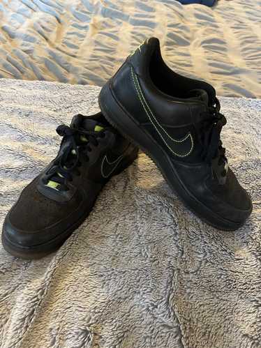 Nike Black and Slime green AF1