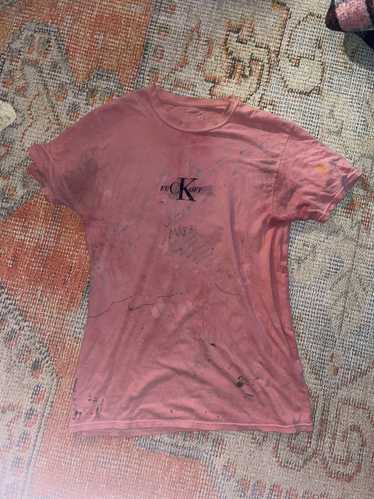 Handmade Unique Fuck Off flocked tee - image 1