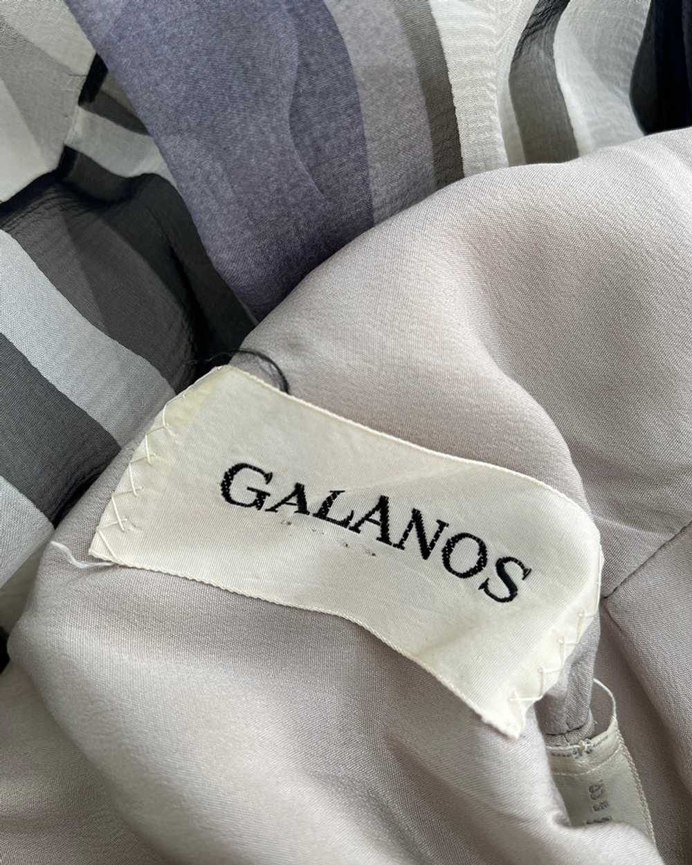 50s Galanos Striped Silk Dress - image 8