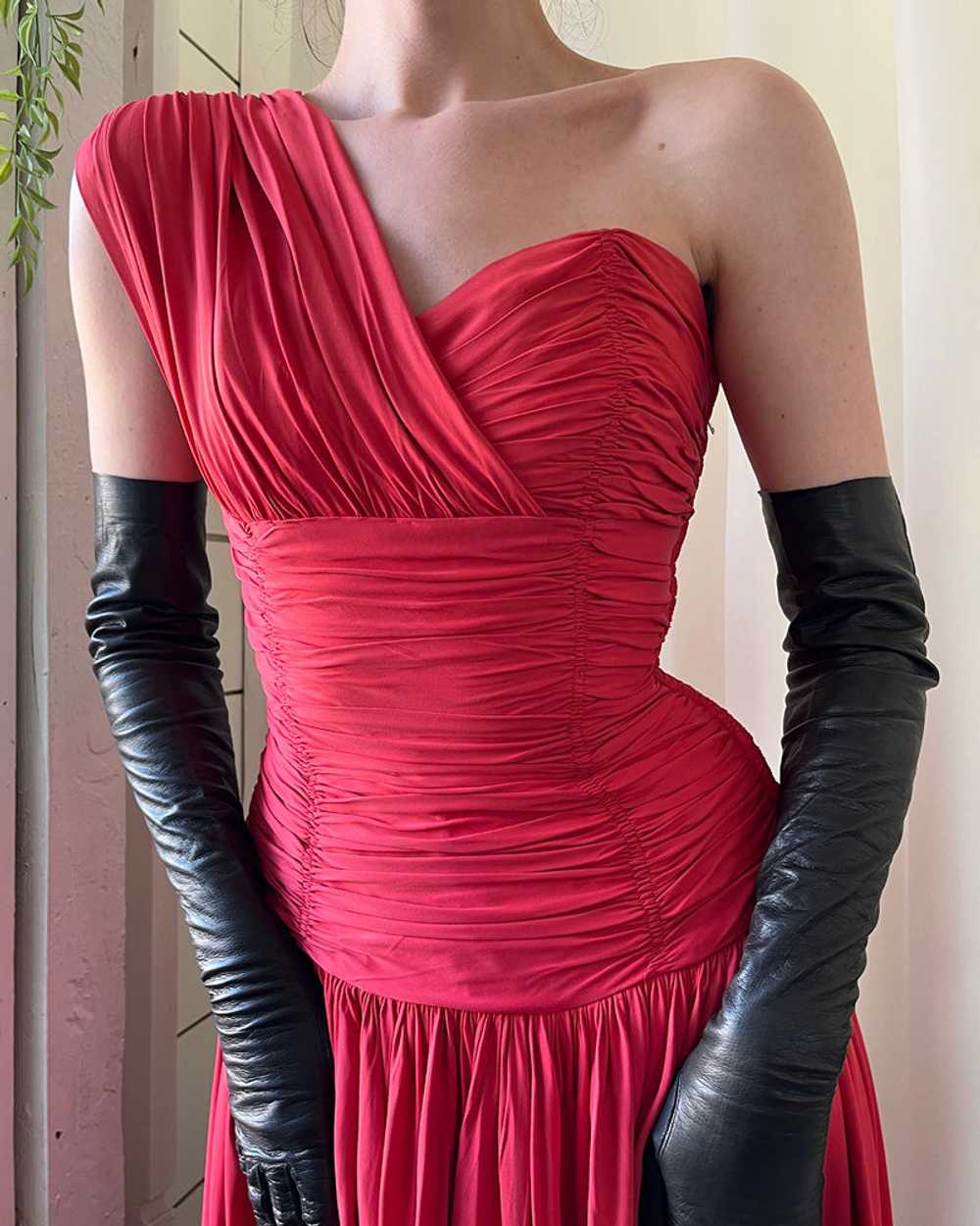 50s One Shoulder Jersey Gown - image 4