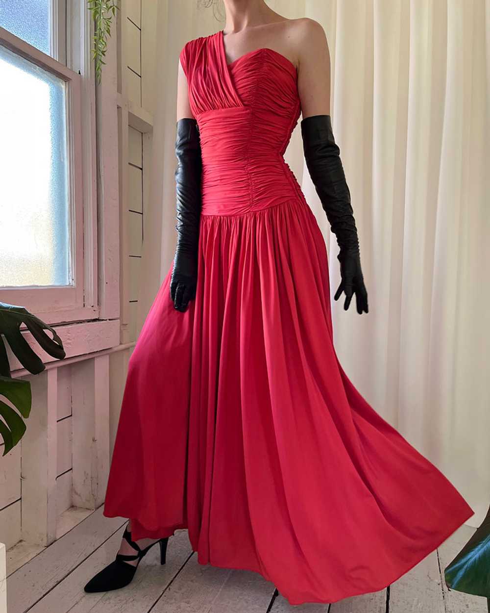 50s One Shoulder Jersey Gown - image 5