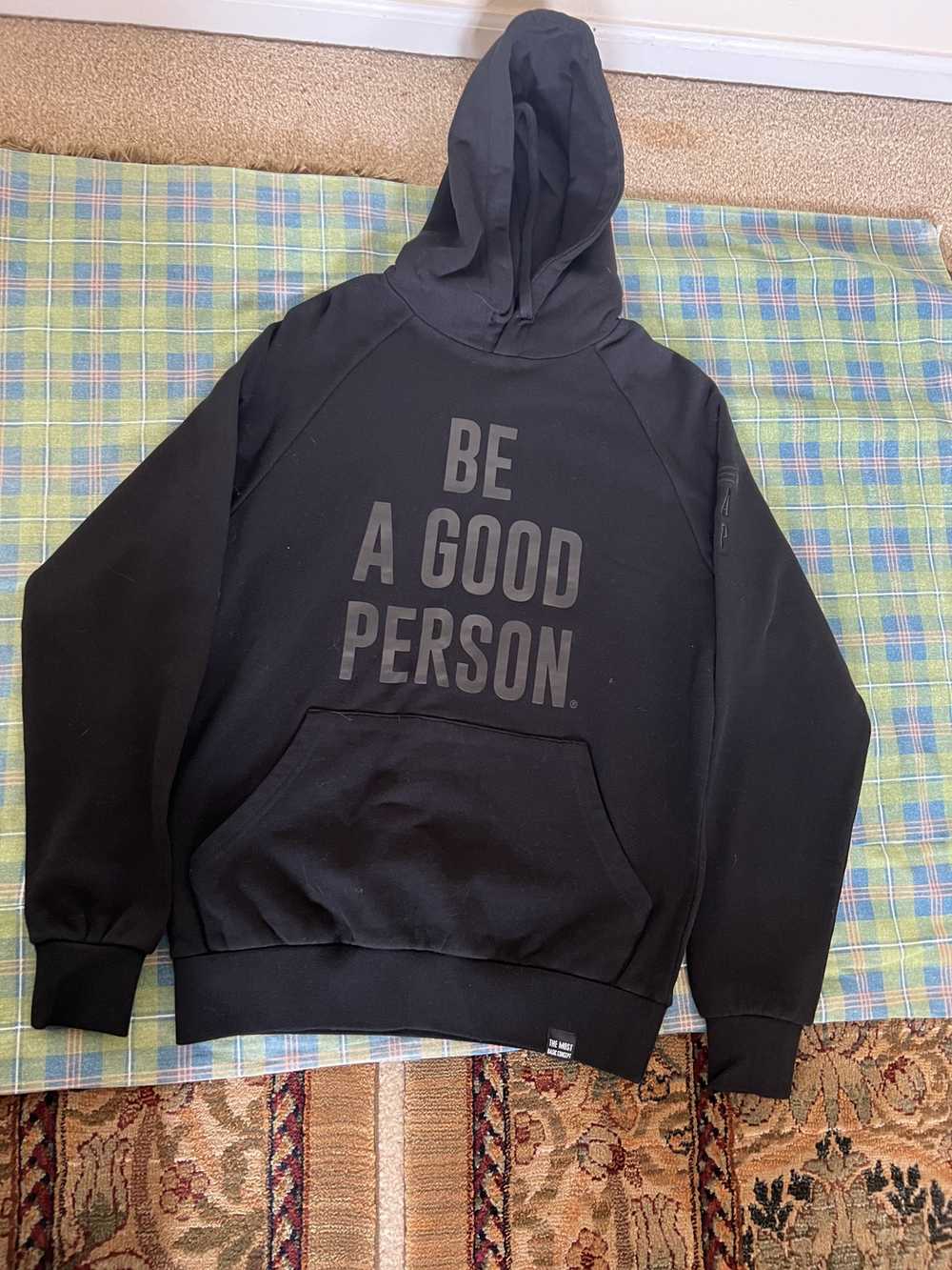 Be Positive Black Hoodie Be A Good Person - image 1
