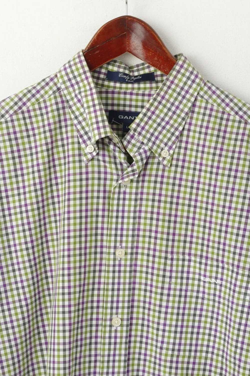 Gant GANT Men L Casual Shirt Green Purple Check T… - image 2